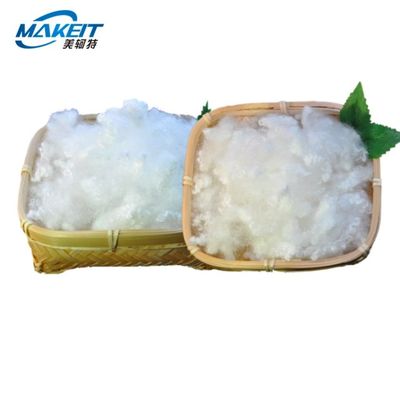 Siliconized Short Cut Polyester Staple Fiber White Color For High End Padding